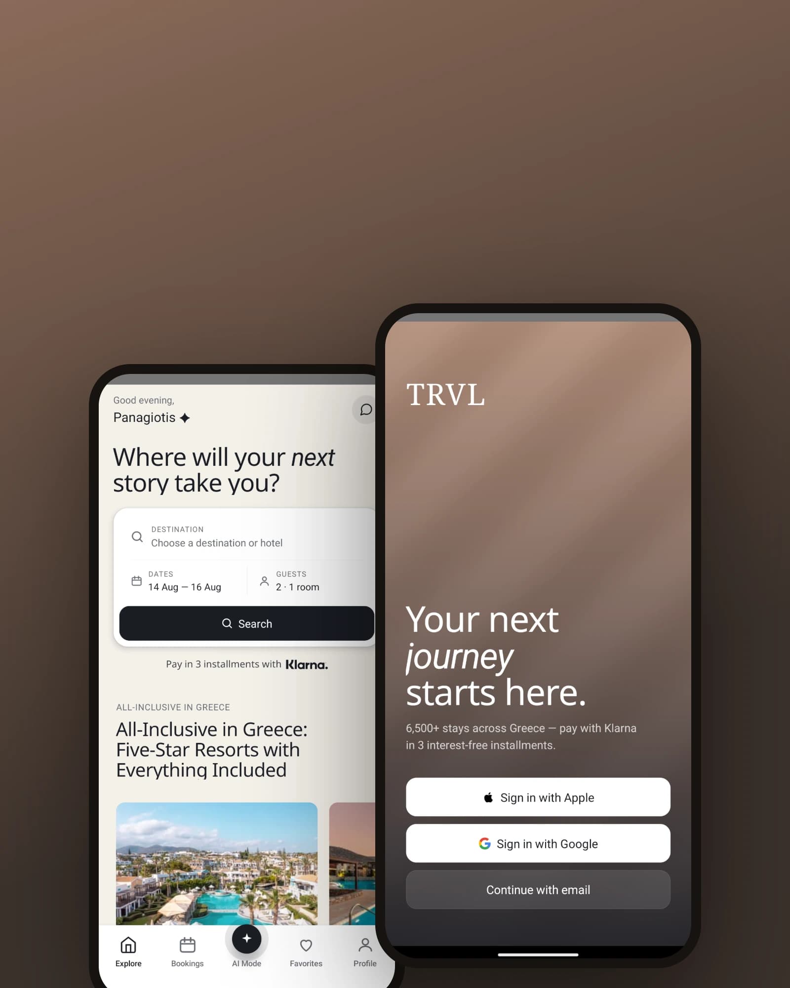TRVL Air Mobile App, iOS & Android